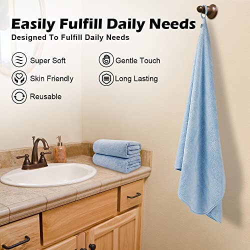 Image of Orighty 2-Pack Microfiber Bath Towels (27'' x 54'') - Soft, Absorbent, Quick-Drying, Blue