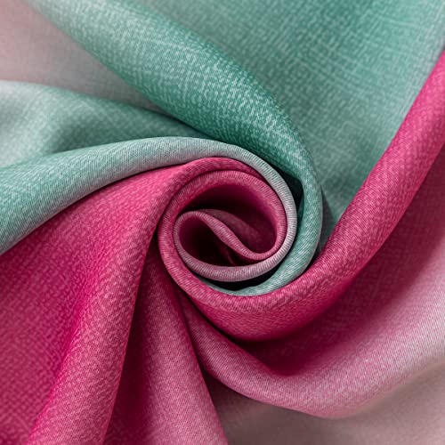 Image of Yancorp Curtains for Girls Bedroom Kids Room Curtain Colorful Window Nursery Curtain 84 inches Length Room Darkening Grommet 2 Layers (Green Red Pink, W52 X L84)