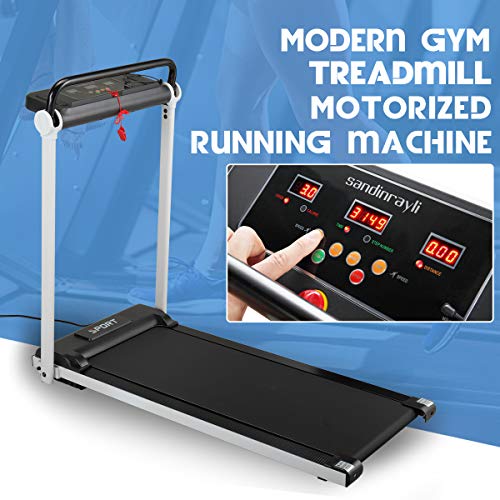 Image of JAXPETY Electric Folding Treadmill 2.0HP Fitness Motorized Running Jogging Machine Perfect for Home /Office Gym with Large LED Display, 12 Preset Programs, Black