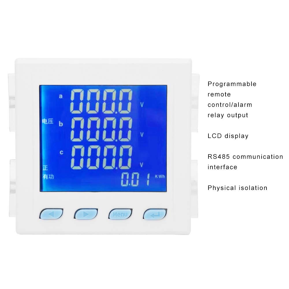 Interfaz de comunicación y salida de relé programable - Medidor de potencia multifunción LT194E 9SY con pantalla LCD blanca - Medidor de voltaje y corriente trifásico - Trifásico