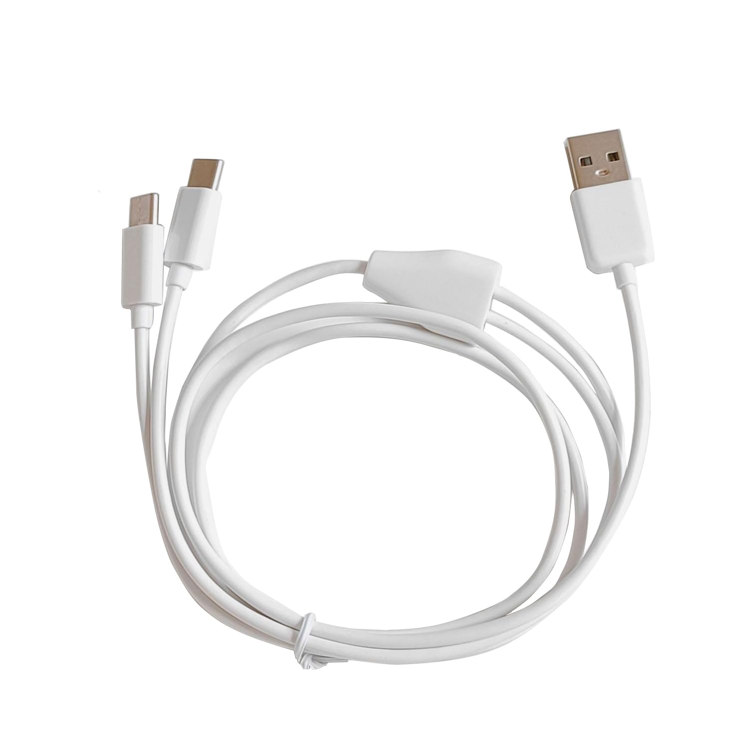 Cavo splitter USB-C 2 in 1 da 1,9 m, da USB A a tipo C, cavo di ricarica (bianco)