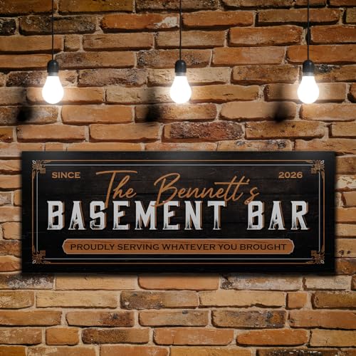 BYO Basement Bar Sign - Custom Bar Decor for Home