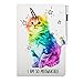 MonsDirect Case for iPad 9.7 Inch 2017 2018/iPad Air 1/2, Flip PU Leather Case Kickstand Smart Wake Sleep Protective Cover for iPad 9.7 Inch 2017 2018, iPad Air 1 2, Shiny Cat