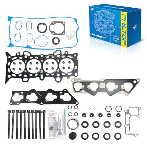 Image of PHILTOP HS26236PT-2 Head Gasket Set Fit for Honda Civic LX /DX 2001 2002 2003 2004 2005, for 1.7L Engine Head Gasket Kit, 1668CC 1700CC, D17A2 D17A6, OE# HS54459, HS34967, HS13163