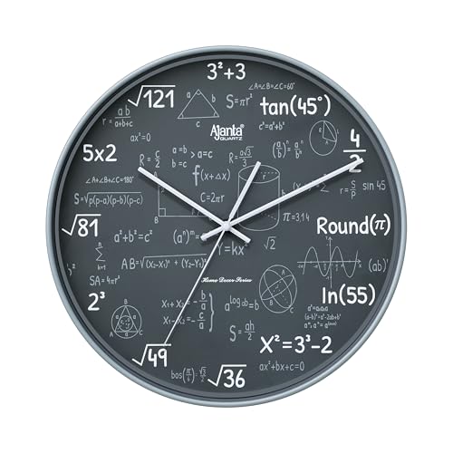 Image of Ajanta 10077 Wall Clock (13.8 Inch / 350mm) - Silent Sweep Non-Ticking Movement - Stylish Grey Home Decor Clock for Living Room, Bedroom, Study