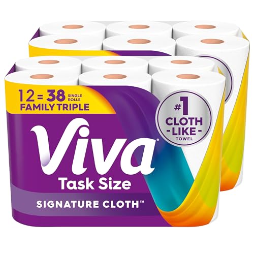 Image of Viva Signature Cloth Paper Towels, Task Size, 12 Family Triple Rolls, 141 Sheets per Roll (Packaging May Vary)