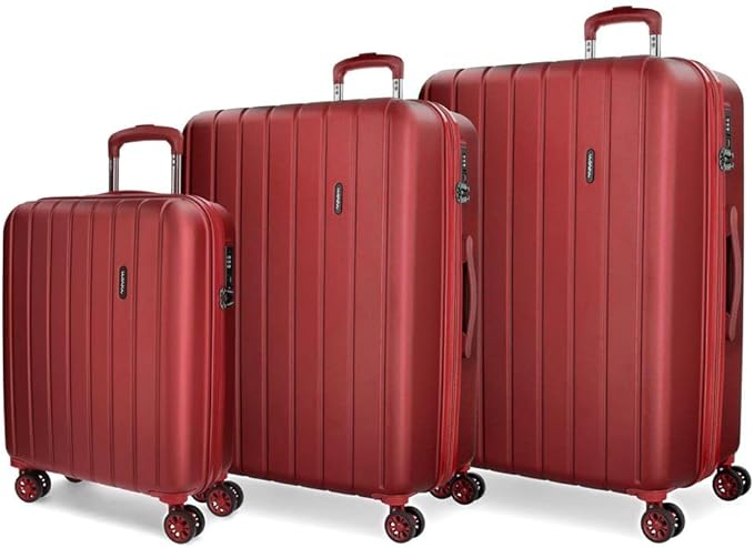 review MOVOM Women's Set 3 suitcases, Rojo, 75cm/29.7