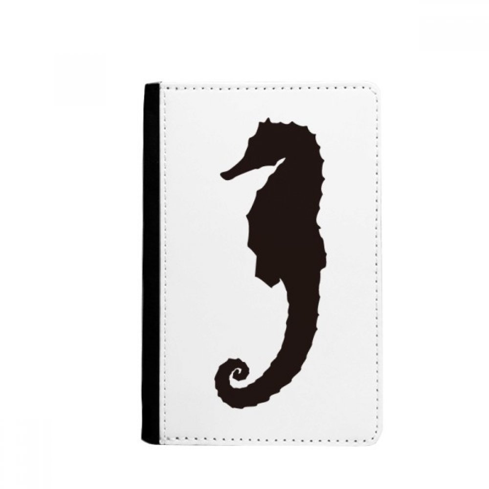 DIYthinker Hippocampus Marine Life Black Pattern Passport Holder Notecase Burse Wallet Cover Card Purse