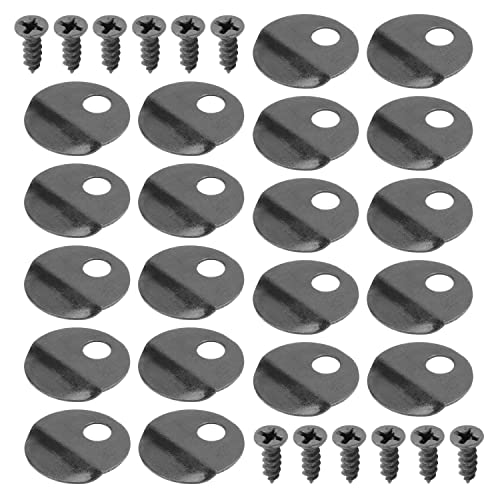 Aicosineg 鉄トンボ 額縁用トンボ 額縁ターンボタンとネジ 100個セット 額縁工作用金具 ハンギング 額縁用 絵画フック クリップとクラフト ネジ付き スチール製 直径12mm 幅12mm 孔径2.5mm ネジの長さ7mm 黒