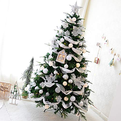 Dulplay 6.8Ft Premium Artificial Christmas Tree Led Lights &Metal Stand With Ornaments Metal Legs Optical Fiber Decorated Trees-Green 6.8Ft(210Cm) #TOP3