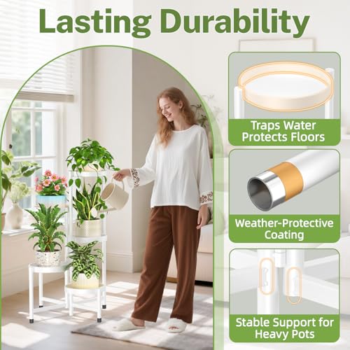 Meuble d'angle intérieur extérieur blanc pour plantes et livres - 7