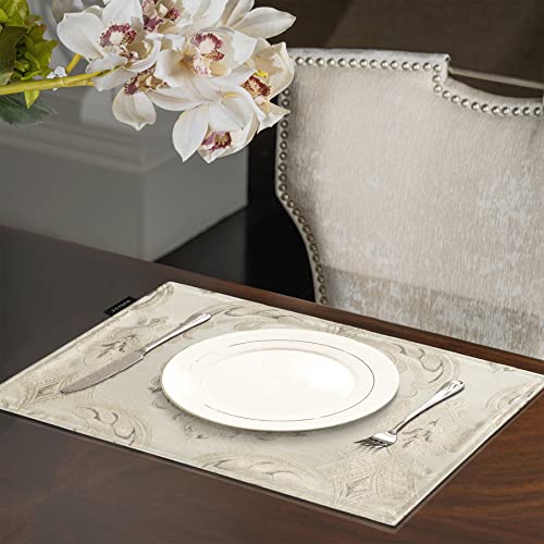 TOPLUXE Placemats 30x45cm, Luxury Table Mats for Dining Room/Banquet/Restaurant/Festival Decoration (Set of 6, Champagne) - Image 2