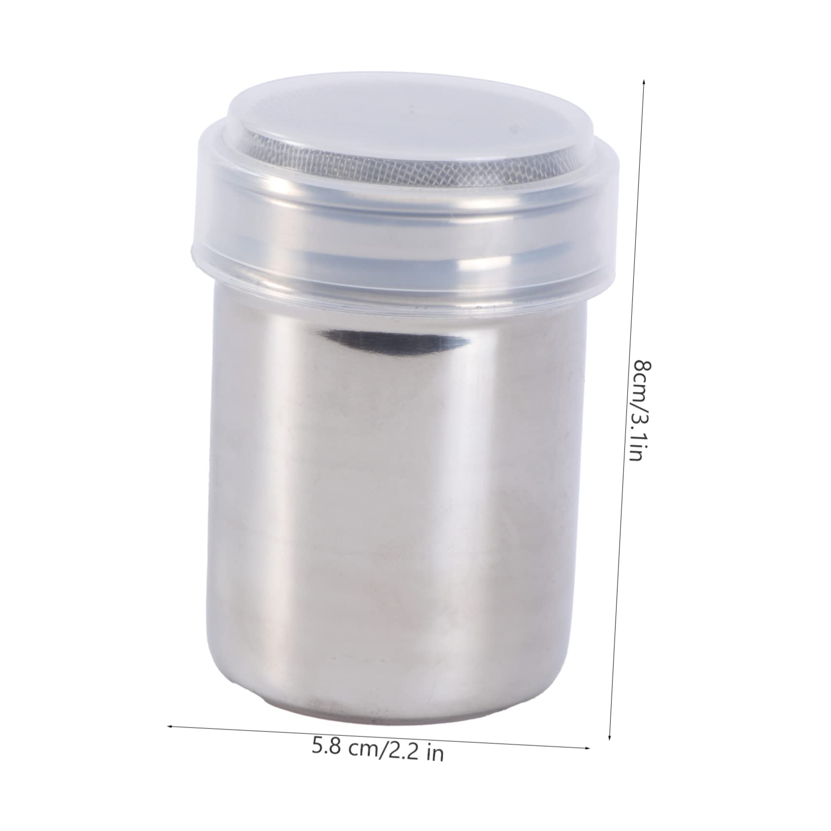 Garneck Stainless Steel Jar Powder Dispenser Coffee Dredge with Mesh Lid Cinnamon Sifter Mesh Shaker Cocoa Powder Coffee Bottle Sugar Shakers Coffee Powder Jar Seasoning Tins Silver