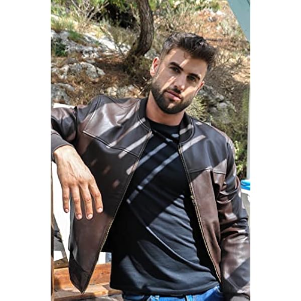 Zerimar bomberjack heren | Elegant leren jack | Leren herenjack | Leren bomberjack | Jas heren | Leren jas heren | Leren jack voor heren | Lange leren jas heren