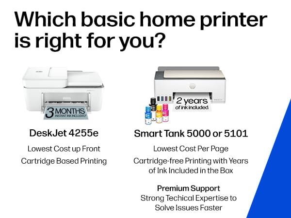 Image of HP DeskJet 4255e Wireless All-in-One Color Inkjet Printer, Scanner, Copier, Best-for-home, 3 month Instant Ink trial included. This printer is only 2.4 ghz capable. AI-enabled (588S6A)
