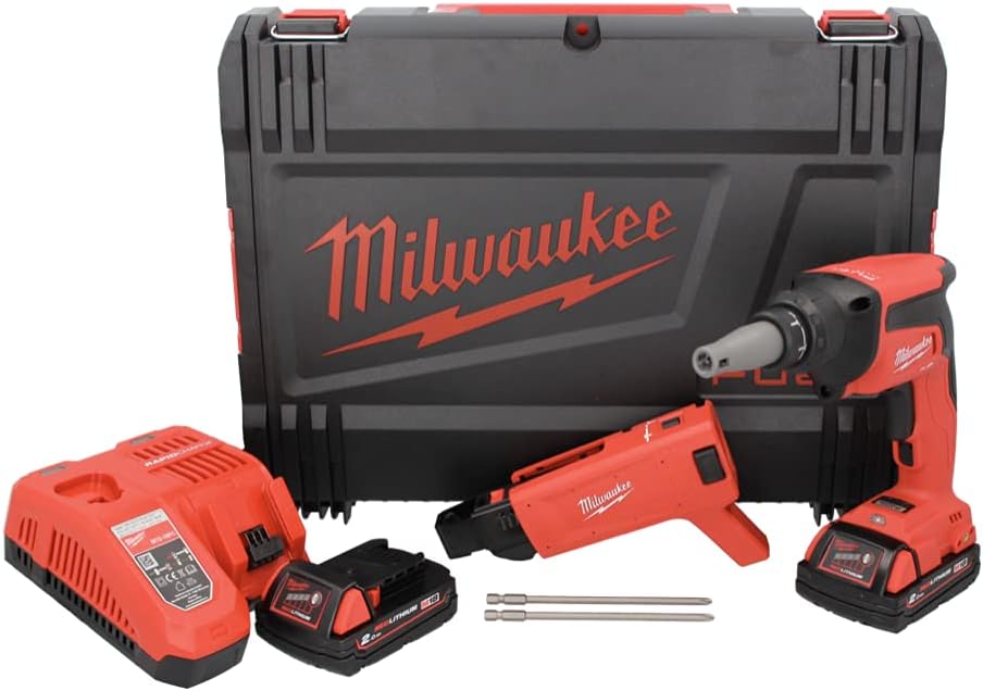 Milwaukee M18FSGC202X 18v 2x2ah Liion Drywall Screwgun Amazon.co.uk