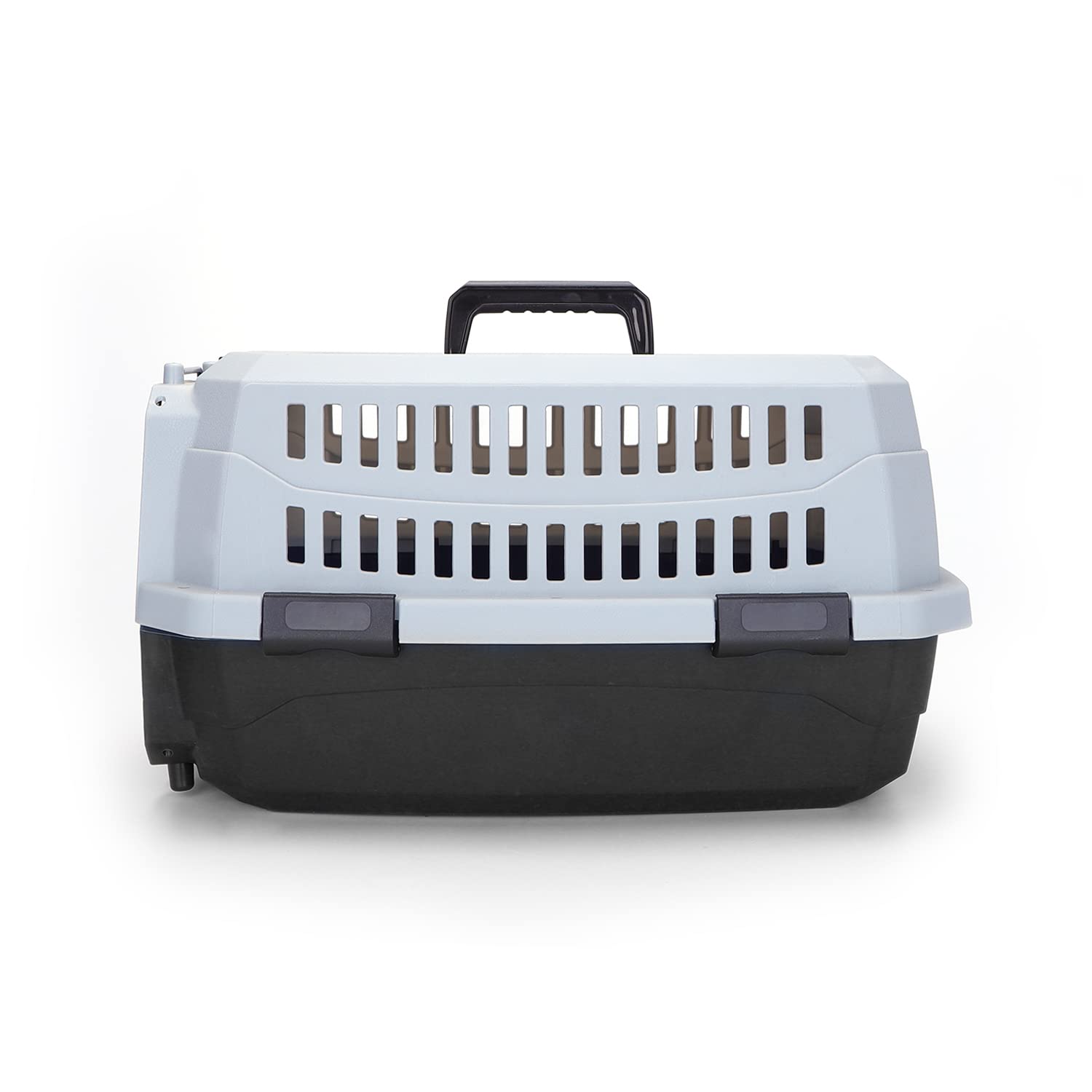 Nobleza Transportin Gato Perro Pequeño,Transporte Portátil y Transpirable para Mascotas,Transporte de Plástico para Perros,47 * 31 * 26CM,Negro & Gris