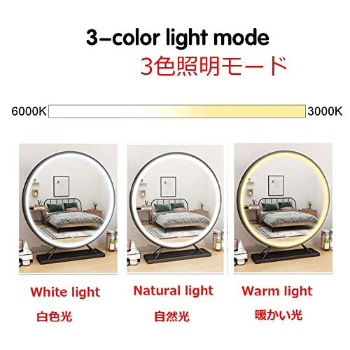 Espejo de maquillaje táctil redondo para iluminar estancias oscuras 3