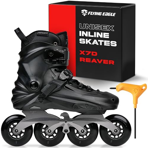 Flying Eagle X7D Reaver Inline Skates – Adjustable Fitness & Urban Skates for Men & Women – Black, Size 42