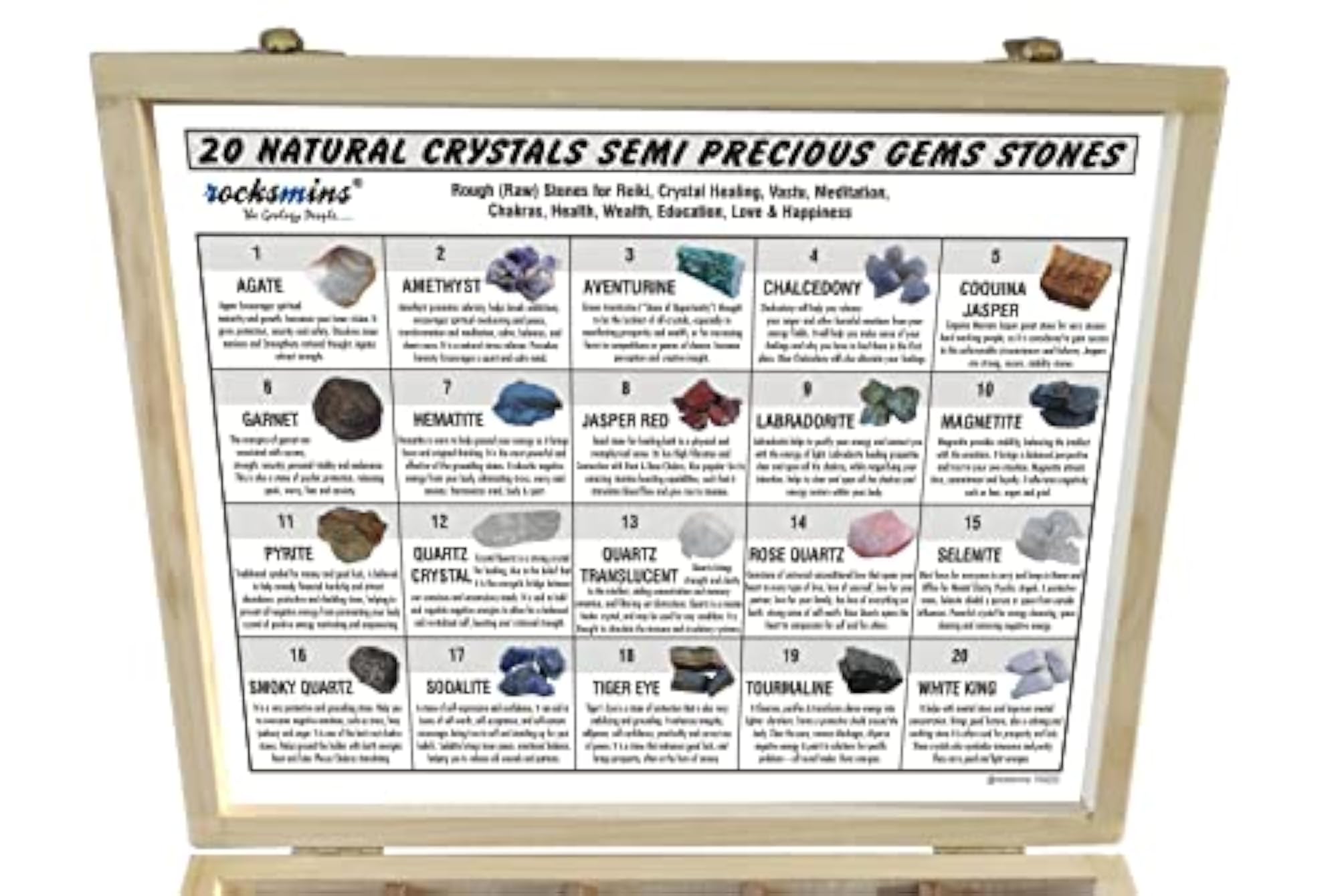 Natural Crystals Semi Precious Gems Stones Collection for Reiki Healing