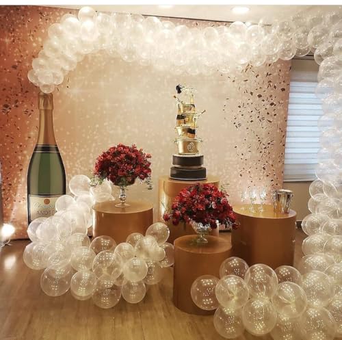 Image of KBZVNAF Clear Latex Party Balloons 50 Pack 12 inch | Transparent Helium Balloons for Wedding Bridal Shower Baby Shower Birthday Party Decorations