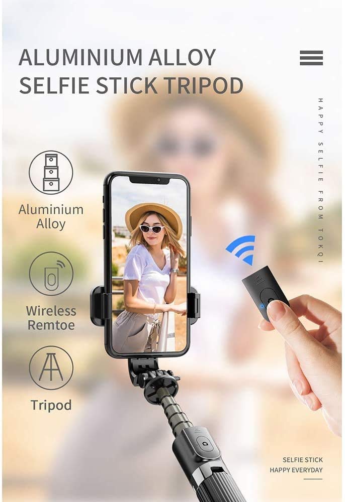 Stick Stick,Stick Selfie allungabile con Supporto Wireless remoto e treppiede,Portatile,Leggero
