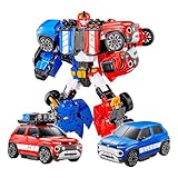 New TOBOT, TOBOT Twins, Youngtoys Transforming Collectible Vehicle to Robot, Heroes Animation Character Toys for Kids 4 and up Transform Toys Cars, Large Size Integration 10-inch