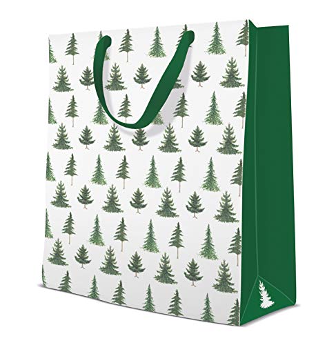 Grand sac cadeau de Noël conifères pour emballer vos plus beaux présents