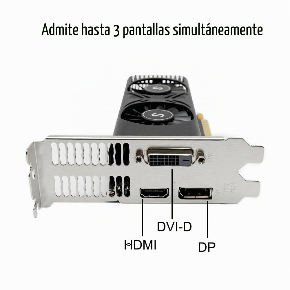GTX 1050 Tarjeta Gráfica para PC, 4GB GDDR5 128-bit, HDMI DisplayPort DVI-D, Computer GPU, Tarjeta de Video, PCI Express x16, DirectX 12