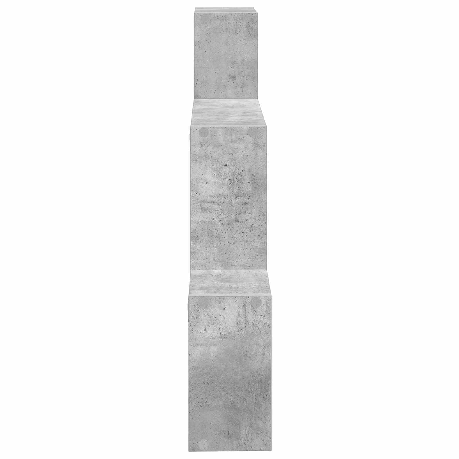 Regał ścienny, szary betonowy, 91,5 x 15 x 76 cm, materiał drewnopochodny, regał wiszący, oszczędność miejsca, z uchwytem ściennym, do salonu, sypialni, biura, wielofunkcyjne przechowywanie i