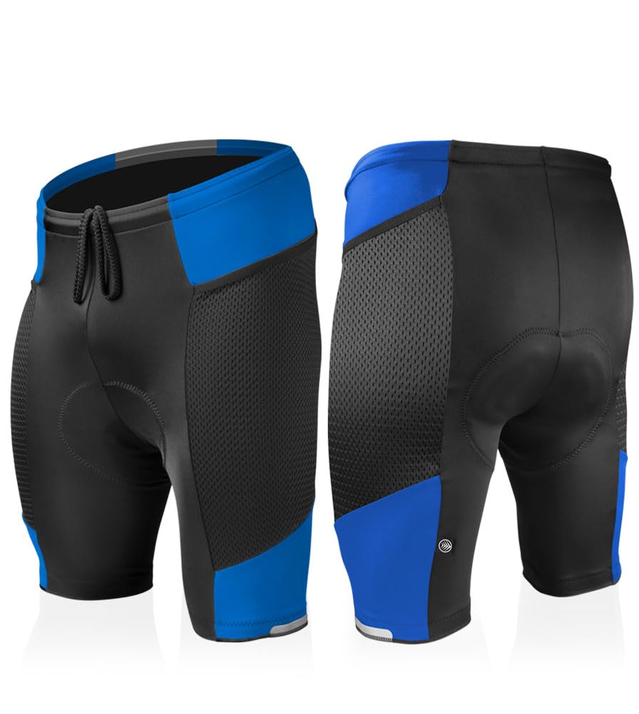 AERO|TECH|DESIGNS | Men's Gel Touring Padded Bike Shorts | 3X-Large | Royal Blue