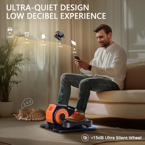 Image of Under Desk Elliptical Machine, 2-in-1 Electric Leg Exerciser for Seniors, Quiet & Compact Pedal Exerciser with Remote, 12 Speed Elliptical Exercise Machine for Home Office