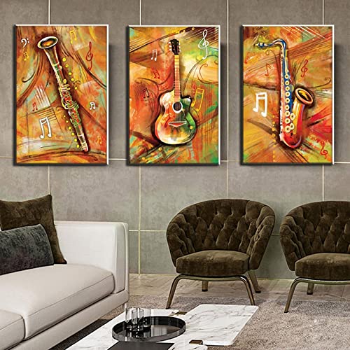 Impression sur Toile Musique Vintage Déco Guitare 20x30cm