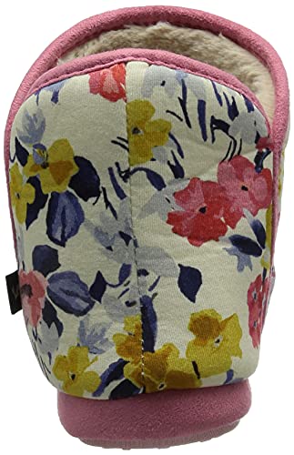 Joules Women's Slipper, Cream Floral, Medium #TOP2