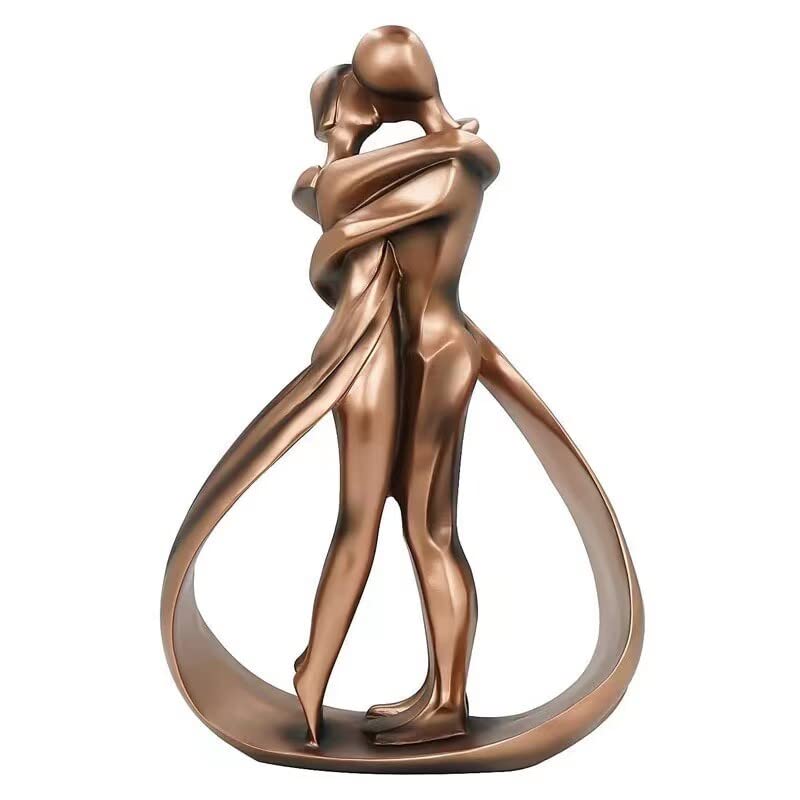 Resin Couple Modern Sculptures Home Decor,Sweet Loving Together Couple Sculpture Resin Lover Figurine Kiss Couple Statue Valentine's Gift Home Wedding Decor
