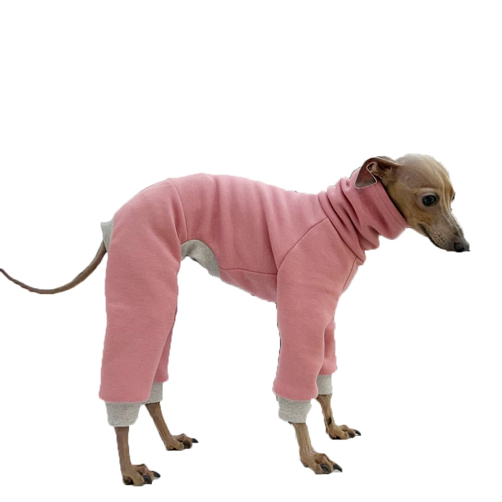 D Doggy Star Italian Greyhound Clothes Stretchy Fleeced Lining Simple Onesie Whippet for Dog Coat (XL,Simple Pink) โ image 1