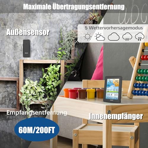 Baldr Wetterstation mit Außensensor und Farbdisplay
