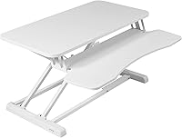 Vista 40 de VIVO Convertidor de escritorio de 32 pulgadas, Serie K, elevador ajustable de altura para sentarse y pararse, estación de trabajo para monitor dual