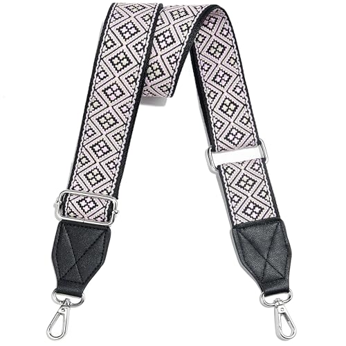 Image of Purse Strap,1.5 inch Leather End Shoulder Strap Adjustable Replacement,Retro Multi-Pattern Crossbody Bag Straps