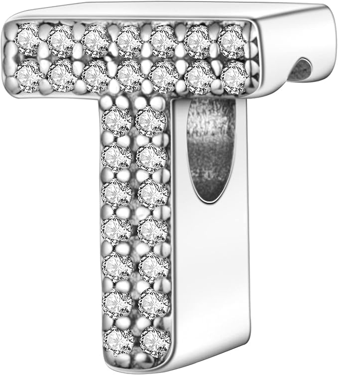 FLUFLO Charm Anhänger Damen Buchstabe A-Z für Armband 925 Sterling Silber Charms Beads passend für Pandora Armband und Halskette, Kompatibel mit Europäischen Armbänder für Frauen Mädchen Z222