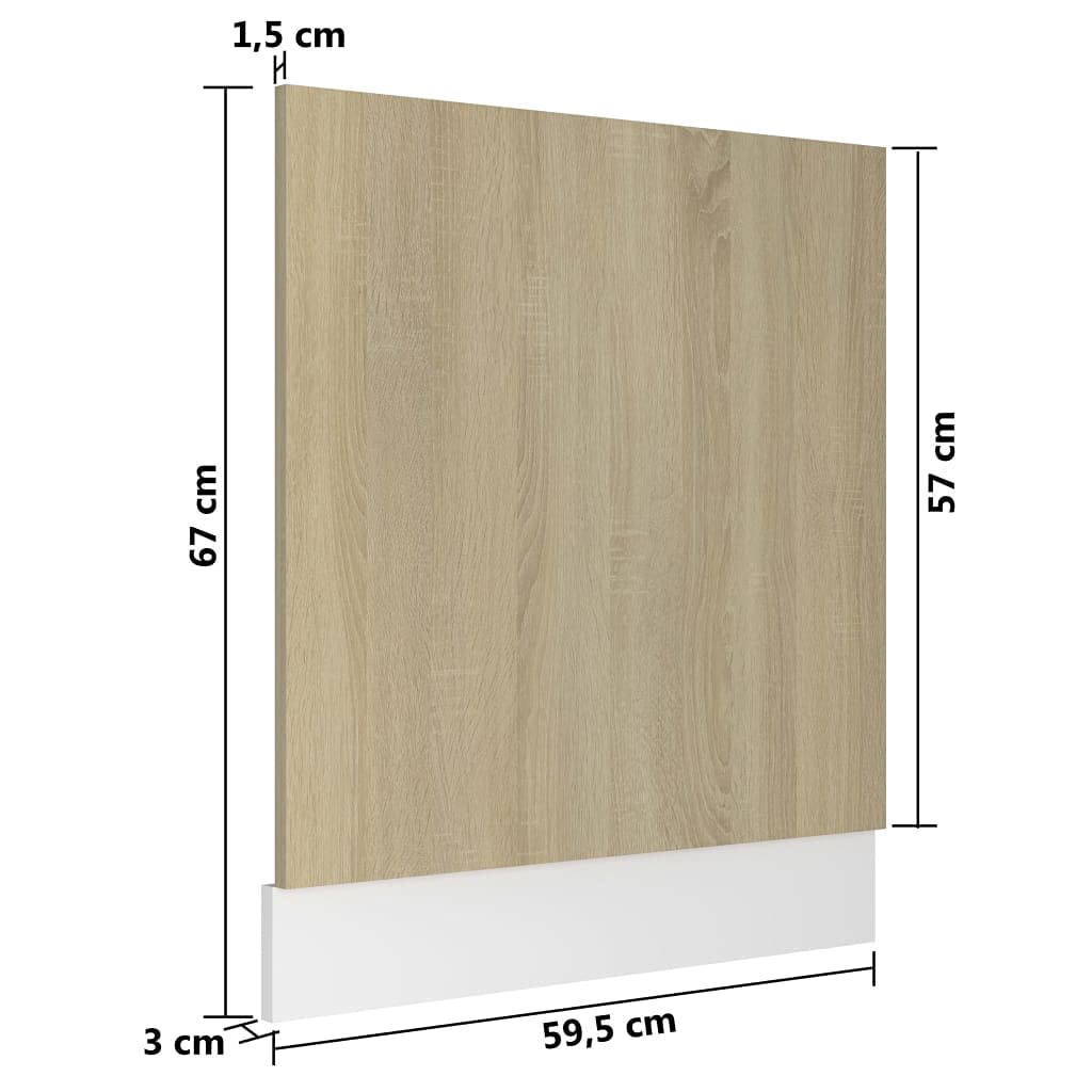 Façade de Lave-Vaisselle Bois d'Ingénierie Chêne Sonoma 59,5x67 cm