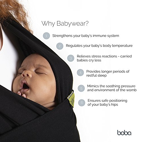 Image of Boba Baby Wrap Carrier - Original Baby Sling Carrier for Newborns (7-35 lbs), Soft, Secure, Hands-Free & Ergonomic, Ideal for Comfortable Bonding, New Parents (Serenity Riviera)