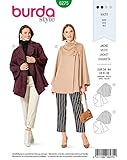 Jacke mit angeschnittenem Kragen, einseitigem Verschluss und weiten Ärmeln