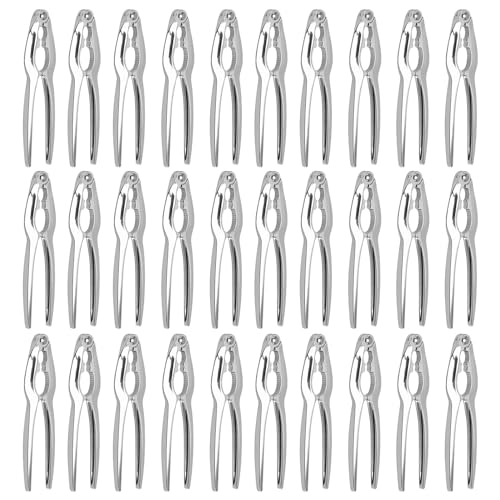 30 Pcs Crab Leg Crackers and Tools Set, Voittozege Seafood Tools Crab leg Crackers Lobster Nut Crackers Opener Home Kitchen Parties Tools Nut Cracker Set for Crab Legs, Silver