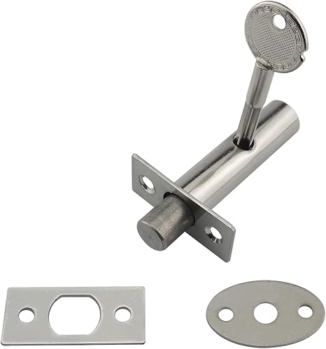 Miniatura 3 de JianLing 1 juego de acero inoxidable oculto de gestión de tubería de pozo de llave cerradura con tornillos 2.362 in mantenimiento cerradura de