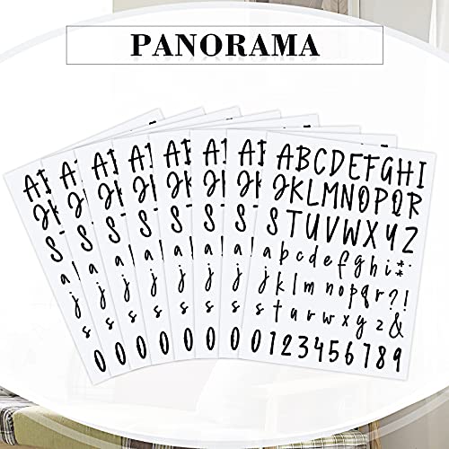 Image of 552 Pcs Letter Stickers 8 Sheets Alphabet Number Stickers, 1 Inch, Black