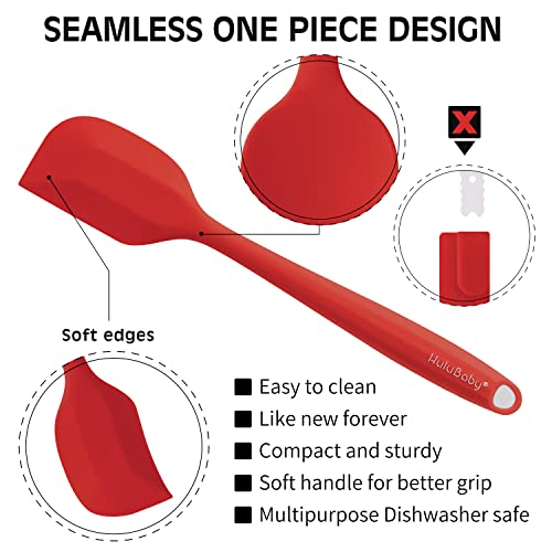 Permanent Replacement Silicone Spatula Set Premium Rubber Spatulas Silicone Heat Resistant 600°F Silicon Spatula Kitchen Utensils 6 Pcs Red #TOP2