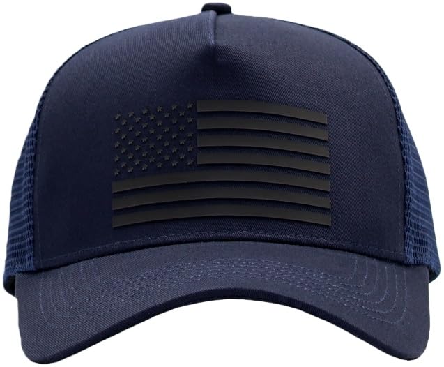 Image of USA Flag Snapback Hat Fits One Size&XXL /3XL - Mens Mesh Trucker Ball Hats - US 250th Anniversary Veterans Memorial Day Gifts