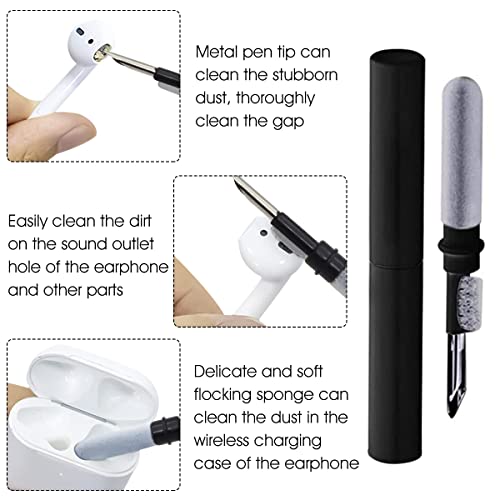 Image of ZORBES 5 in 1 Reusable Cleaning Brush Kit for Earbud, Keyboard, Earbud Case Including Nylon Bristles, Flocking Sponge, High-Density Brush, Metal Pen Tip and Keycap Puller
