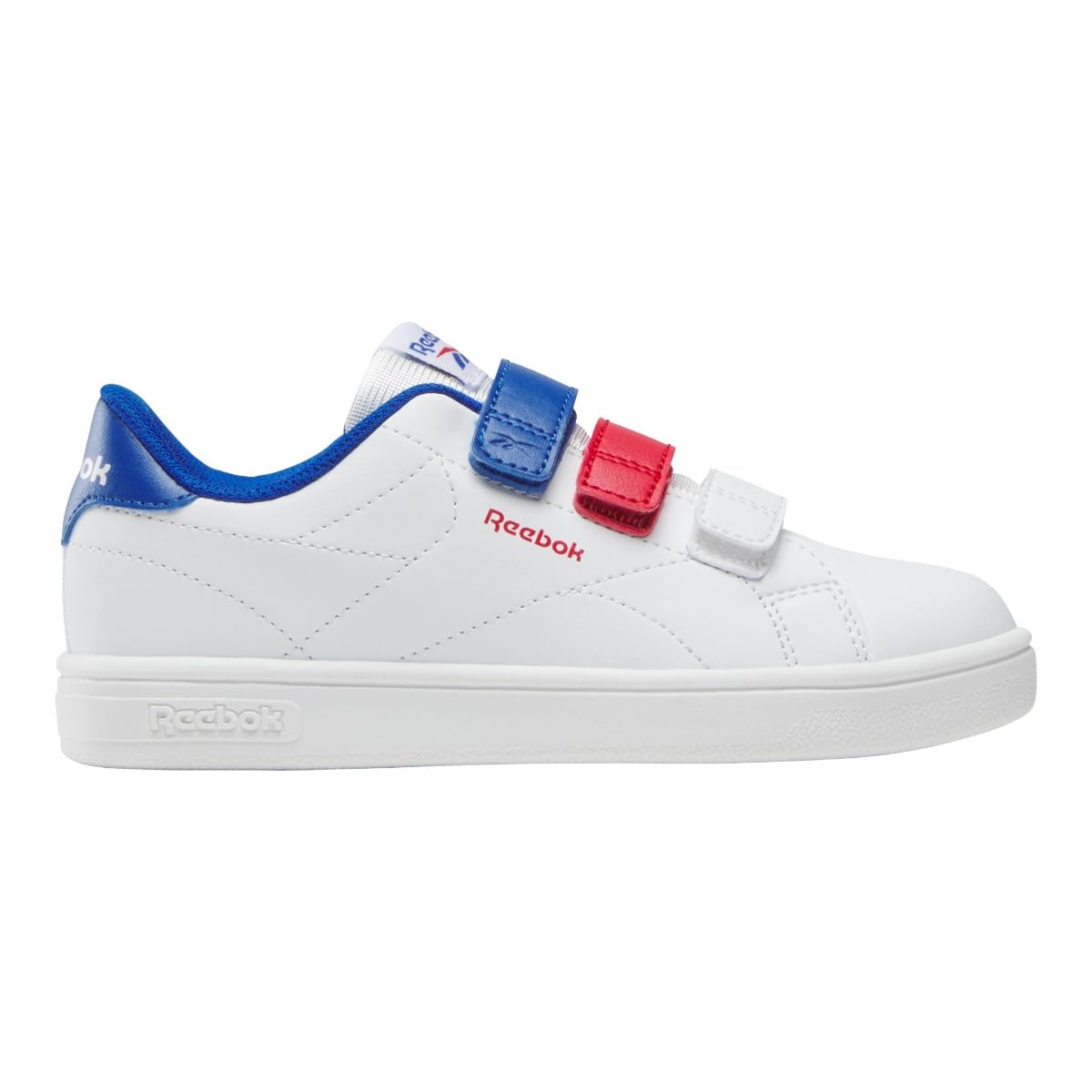 Reebok Court Clean Hook & Loop Straps Trainers, White/Vectorred/Vector Blue, 30 EU / 11.5 UK, White Vectorred Vector Blue, 11.5 UK Child